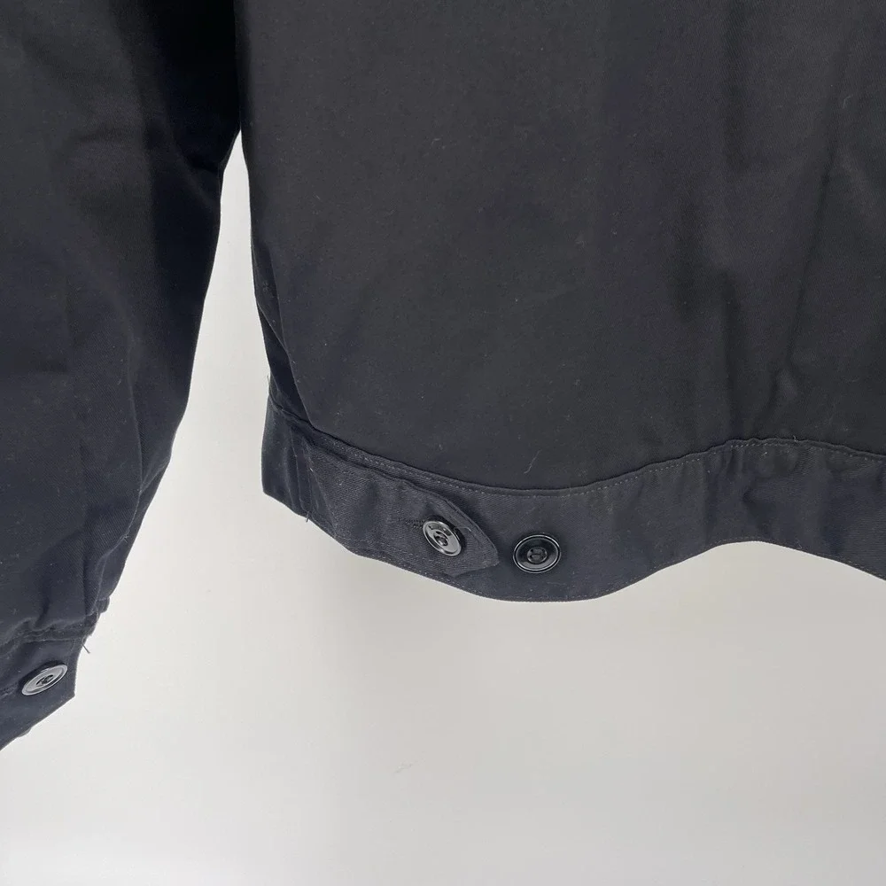 Dickies Work Jacket Black L Long Chore Jacket Workwear Full Zip Utility